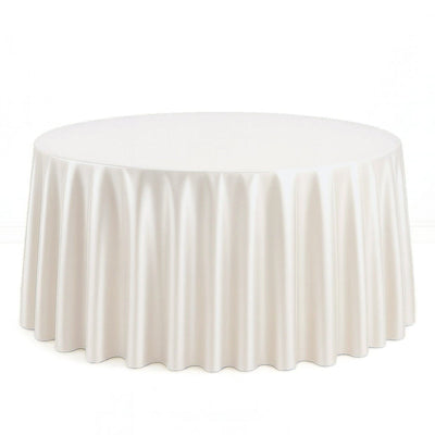 Scuba Polyester Round Tablecloth 120" - Pearl - By TCF Linen
