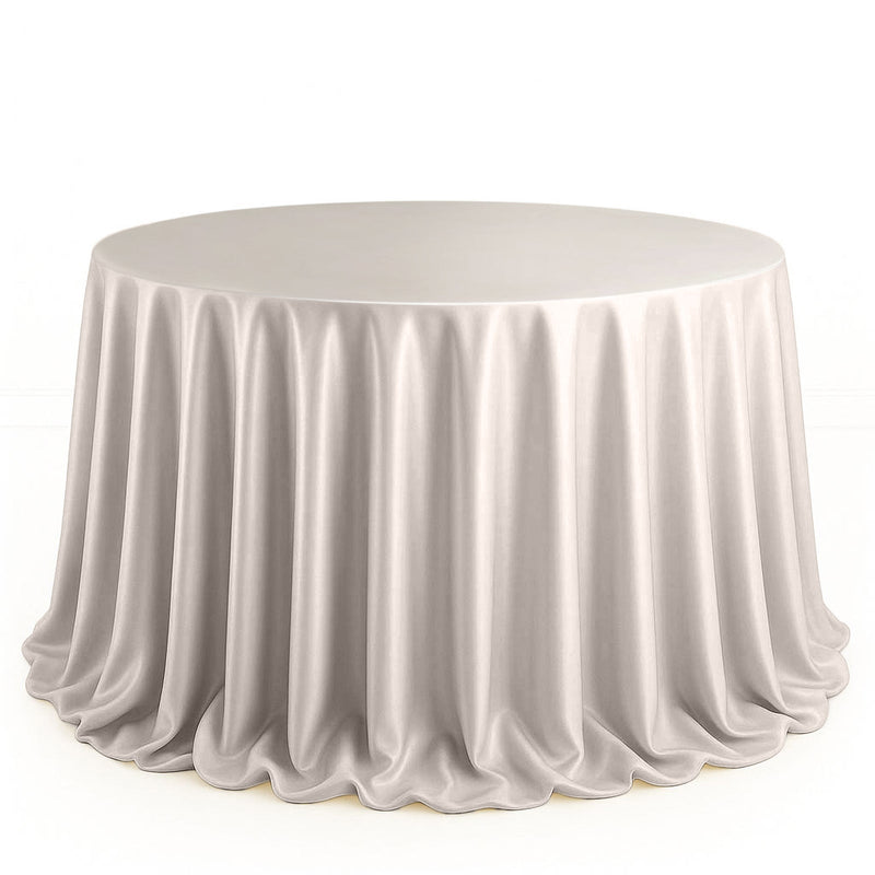 Scuba Polyester Round Tablecloth 132" - Silver - By TCF Linen - thumbnail number 1