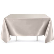 Silver scuba polyester square tablecloth 70x70 inches - thumbnail number 1