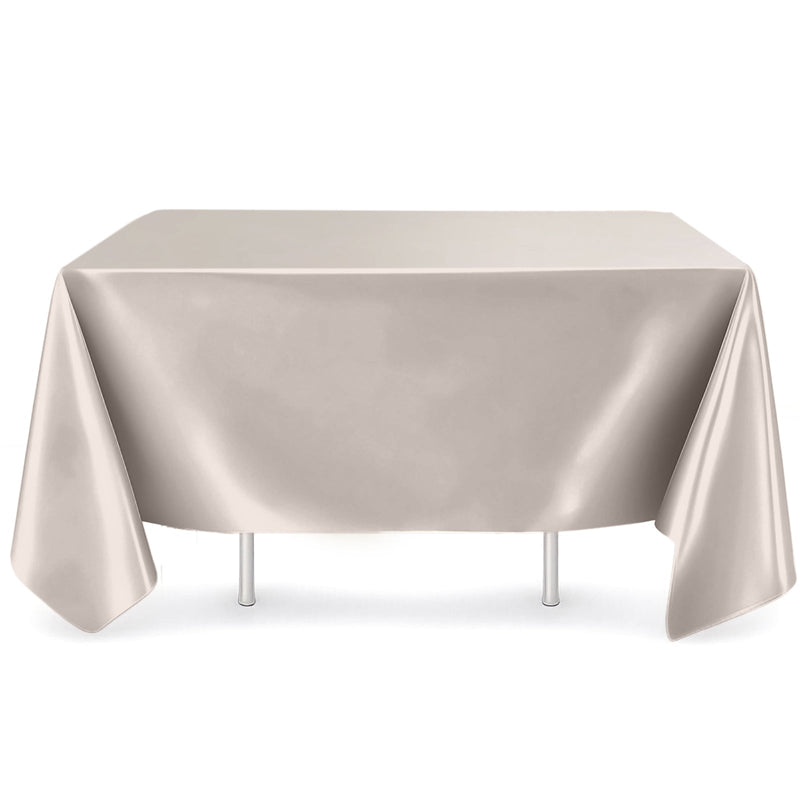 Silver scuba polyester square tablecloth 70x70 inches - thumbnail number 1