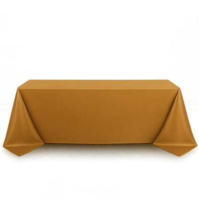 Scuba Polyester Rectangular Tablecloth 90"x132" - Gold - By TCF Linen - thumbnail number 1