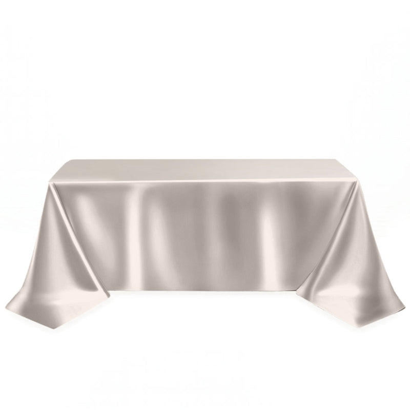 Scuba Polyester Rectangular Tablecloth 90"x156" - Silver - By TCF Linen - thumbnail number 1