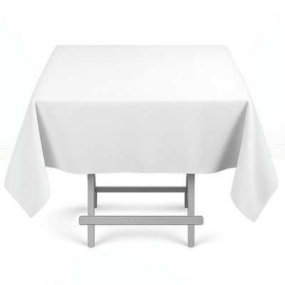 Premium Polyester Square Tablecloth 54"x54" - 220GSM - White - By TCF Linen - thumbnail number 1