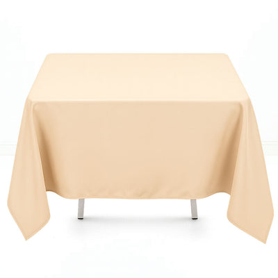 Premium Polyester Square Tablecloth 70"x70" - 220GSM - Beige - By TCF Linen - thumbnail number 1