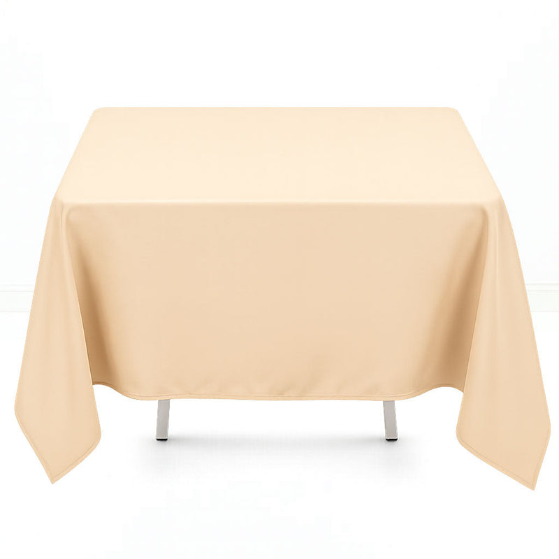 Premium Polyester Square Tablecloth 70"x70" - 220GSM - Beige - By TCF Linen - thumbnail number 1