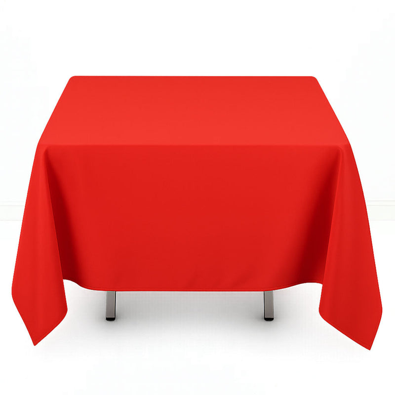 Premium Polyester Square Tablecloth 70"x70" - 220GSM - Red - By TCF Linen - thumbnail number 1
