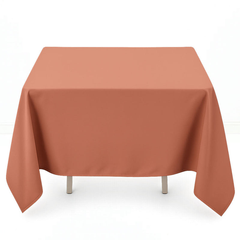 Premium Polyester Square Tablecloth 70"x70" - 220GSM - Terracotta - By TCF Linen - thumbnail number 1