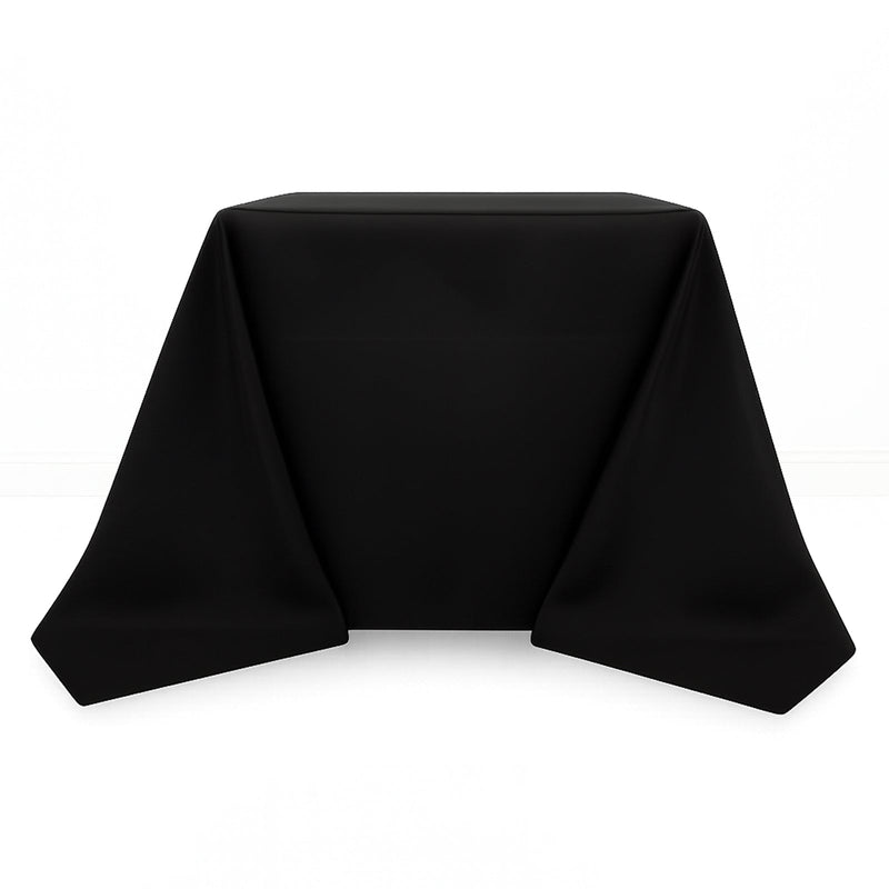 Premium Polyester Square Tablecloth 90"x90" - 220GSM - Black - By TCF Linen - thumbnail number 1