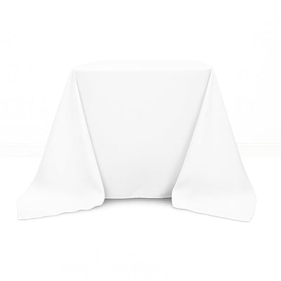 Premium Polyester Square Tablecloth 90"x90" - 220GSM - White - By TCF Linen - thumbnail number 1