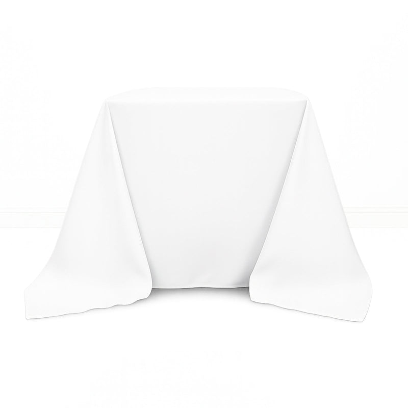 Premium Polyester Square Tablecloth 90"x90" - 220GSM - White - By TCF Linen - thumbnail number 1