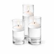 Eastland Cylinder Vase Centerpiece & Richland 3" Floating Candles Set of 3 - White - thumbnail number 2