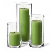 Richland Pillar Candles & Cylinder Vases Set of 12 - Green - thumbnail number 2