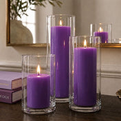 Richland Pillar Candles & Cylinder Vases Set of 12 - Purple - thumbnail number 8