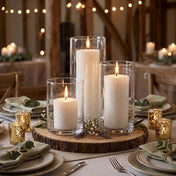 Richland Pillar Candles & Cylinder Vases Set of 12 - White - thumbnail number 6