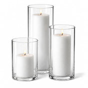 Richland Pillar Candles & Cylinder Vases Set of 12 - White - thumbnail number 2