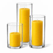 Richland Pillar Candles & Cylinder Vases Set of 3 - Yellow - thumbnail number 1