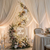 5ft Gold Hoop Pillar Flower Stand – 4-Tier Metal Wreath Arch Wedding Table Centerpiece - thumbnail number 6
