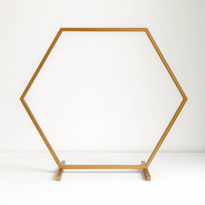 Geometric Gold Hexagon Table Arch 21" – Metal Self-Standing Wedding Flower Balloon Frame - thumbnail number 1