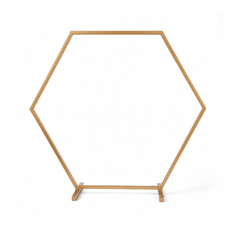 Geometric Gold Hexagon Table Arch 21" – Metal Self-Standing Wedding Flower Balloon Frame - thumbnail number 1