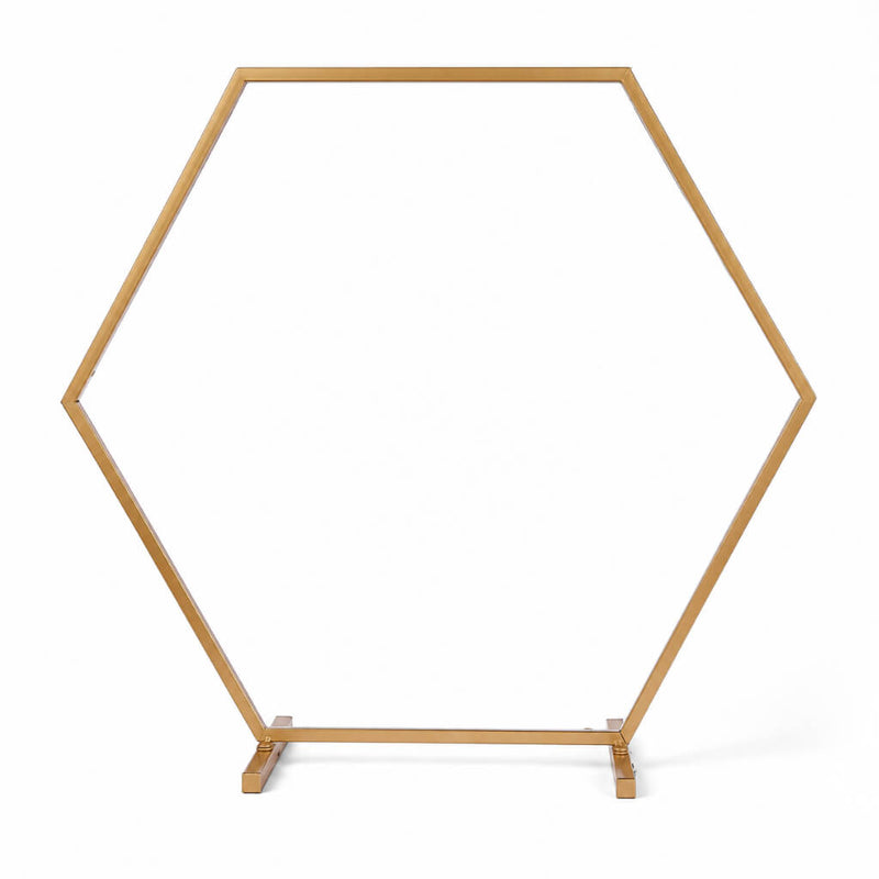 Geometric Gold Hexagon Table Arch 24" – Metal Self-Standing Wedding Flower Balloon Frame - thumbnail number 1