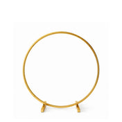 Gold Metal Hoop Wreath Centerpiece 24" – Round Arch Table Display for Weddings and Events - thumbnail number 1