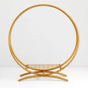 Double Frame Metal Hoop Centerpiece 24" Gold – Wedding Flower Stand for Cake Table Décor - thumbnail number 1