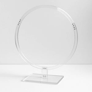 Acrylic Round Hoop Wedding Arch Centerpiece 26" Clear – Tabletop Wreath Stand for Events