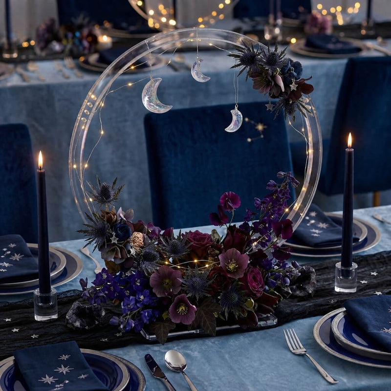 Acrylic Round Hoop Wedding Arch Centerpiece 26" Clear – Tabletop Wreath Stand for Events - thumbnail number 4