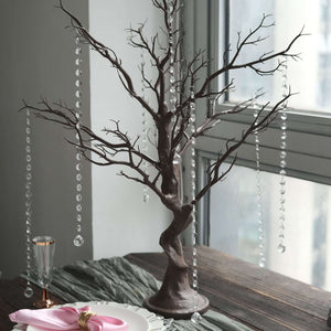 34" Artificial Natural Manzanita Tree Centerpiece – Easy Assembly with 8 Acrylic Bead Chains