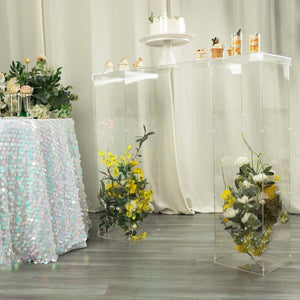 Rectangular Clear Acrylic Connector Plate 46"x12" – 4mm Thick Table Bridge with Protective Film