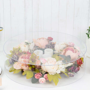 Round 18" Acrylic Cake Stand – Clear Transparent Display Box Fillable Pedestal Riser