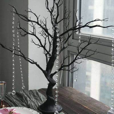 34" Artificial Black Manzanita Tree Centerpiece – Easy Assembly with 8 Acrylic Bead Chains - thumbnail number 3