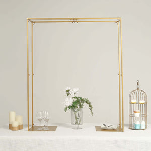 Adjustable 48" Gold Metal Flower Arch Stand – Over-the-Table Frame for Wedding Décor