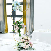 3ft Gold Metal 4-Tier Hoop Pillar Stand – Wedding Wreath Arch and Table Centerpiece - thumbnail number 3