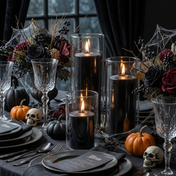 Richland Pillar Candles & Eastland Cylinder Holders Set of 3 - Black - thumbnail number 4