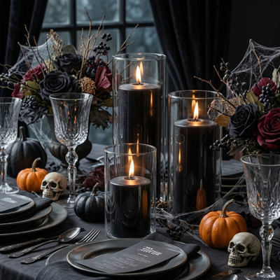 Richland Pillar Candles & Eastland Cylinder Holders Set of 3 - Black - thumbnail number 4