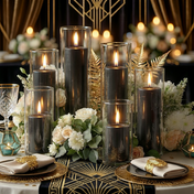 Richland Pillar Candles & Eastland Cylinder Holders Set of 3 - Black - thumbnail number 5