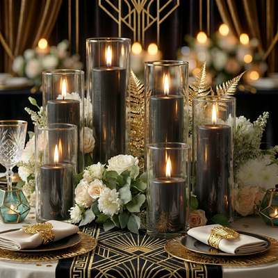 Richland Pillar Candles & Eastland Cylinder Holders Set of 3 - Black - thumbnail number 5