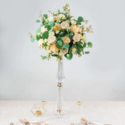 Gold/Clear 24" Acrylic Crystal Pillar Candle Stand – Wedding Flower Bowl Pedestal Table Centerpiece - thumbnail number 3