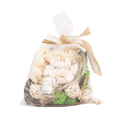 Bagged assorted natural dried potpourri with vanilla fragrance oil on a white background - thumbnail number 1