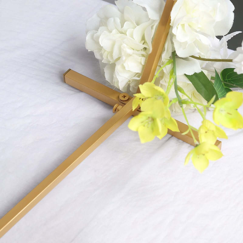 Geometric Gold Hexagon Table Arch 24" – Metal Self-Standing Wedding Flower Balloon Frame - thumbnail number 3
