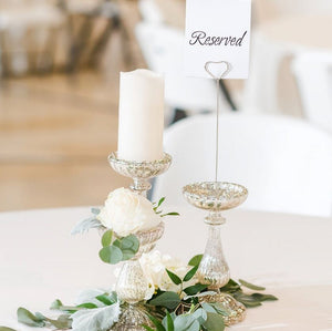 Richland Ribbed Unique Mercury Glass Pillar Candle Holder Set of 3