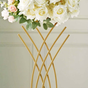 Mermaid Tail Design Gold Metal Flower Frame 2ft – Table Centerpiece Wedding Floral Display Stand