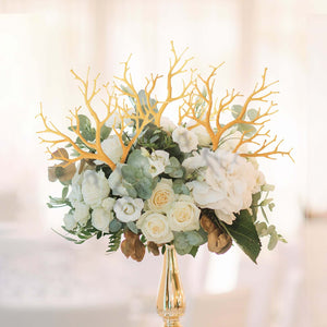 10-Pack 14″ Metallic Gold Artificial Manzanita Tree Branches