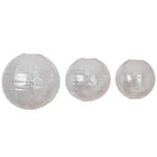 Assorted silver sequin paper lanterns on white background - thumbnail number 1