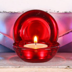 Eastland Chunky Tealight Candle Holder Red Set of 12