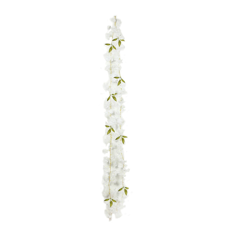 White jasmine flower garland vine on white background - thumbnail number 1