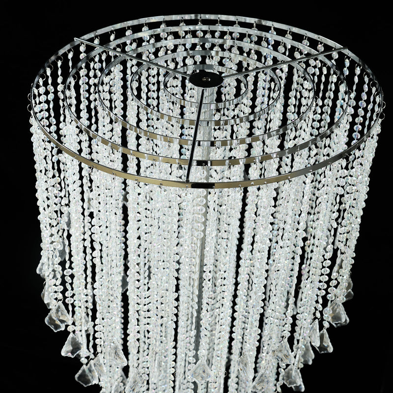 4ft Cascading Crystal Beaded Floral Stand – Waterfall Chandelier Table Centerpiece for Event Décor - thumbnail number 3