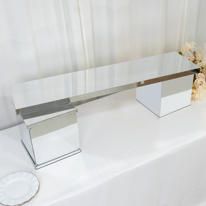 Silver Connector Plexiglass Plate for Rectangular Pedestal Pillar - thumbnail number 2