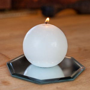 Richland Sphere Candle 3" White Set of 48